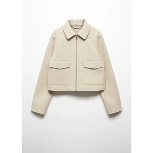 Mango Jacket With Zip Pockets - Beige